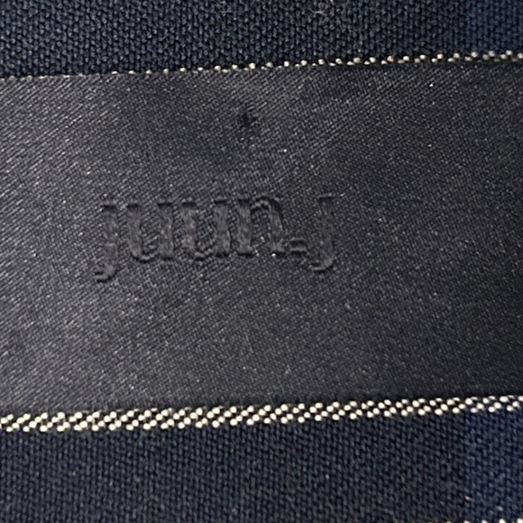 Juun.j Men's L/XL Blue Plaid Shirt Nylon Side Cinches Unique Street Tailoring - Picture 5 of 12